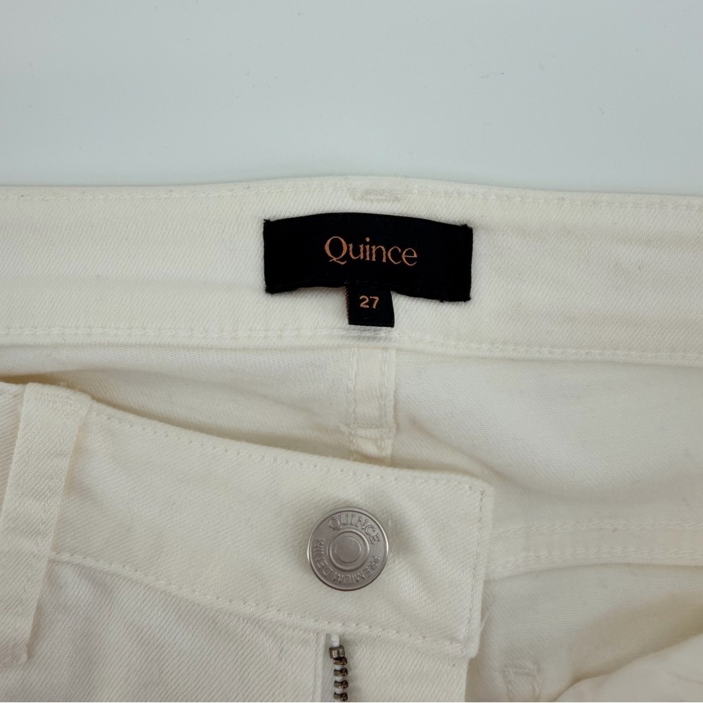 Quince Luna Stretch Flare Jeans in Cloud White - Picture 6 of 8